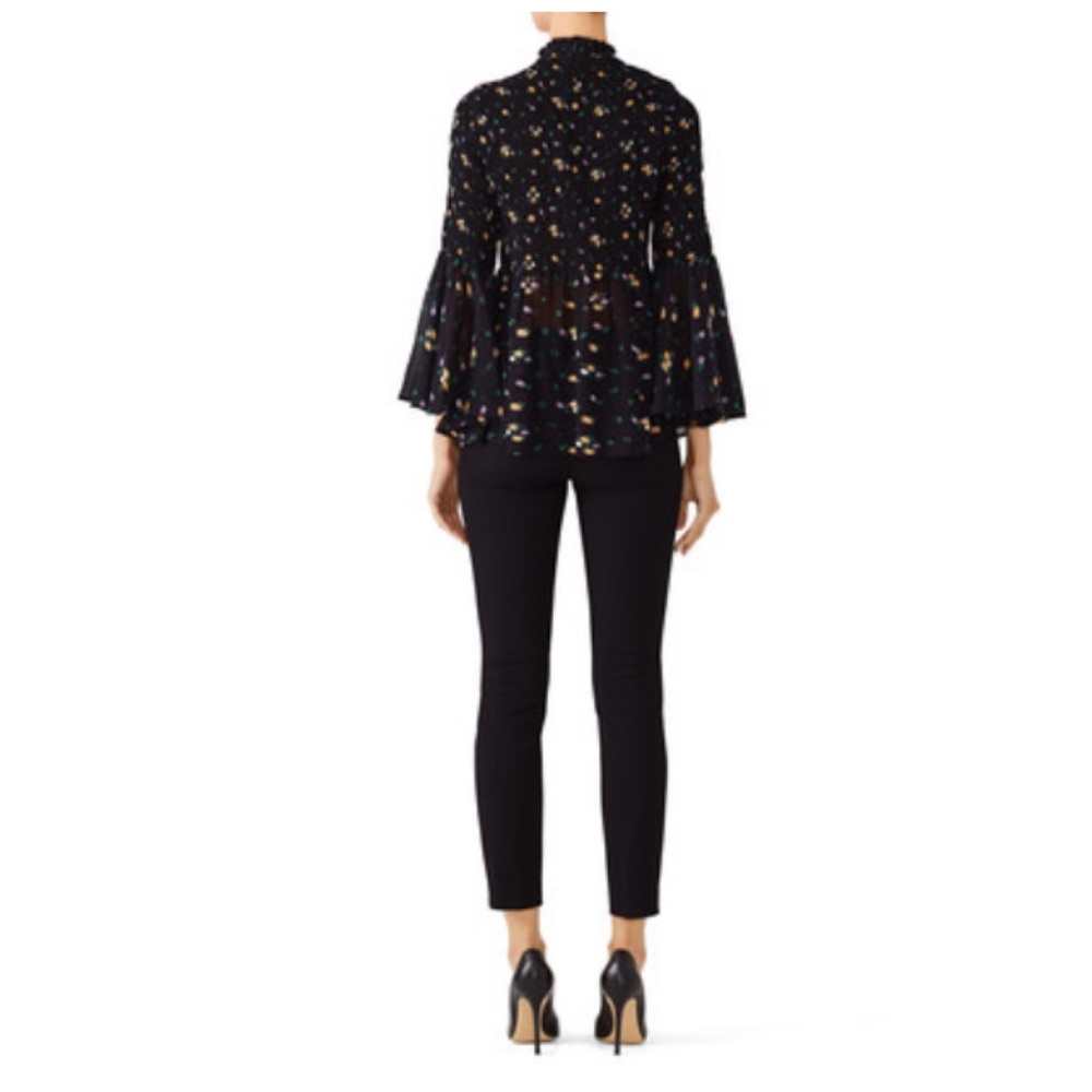 byTimo • Bohemian Smocking Blouse Black Floral - Picture 3 of 5